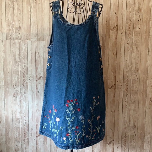 JL NY Pants - JL NY Sport Denim Floral Romper